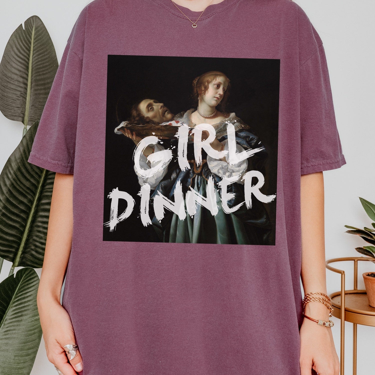 Halloween - Girl Dinner Altered Art Series * Judith beheading holofernes Comfort Colors Feminist Funny Tee Burn the Patriarchy Girls will be Girls shirt