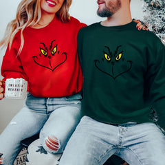 Christmas - Christmas Sweatshirt, Grinch Face Shirt, Christmas Movie Shirt, Xmas Grinch Shirt, Grinchy Green Theme Ugly Sweatshirt, Grinch Long Sleeve