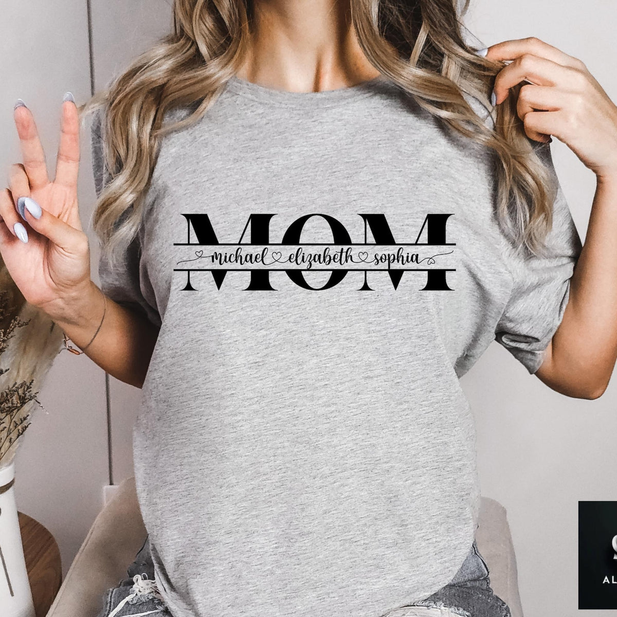 Mother's Day - Custom Mom Shirt with Kid Name, Personalized Mom Shirt, Mum Day Apparel, Custom Gift for Mother, Mother's Day Gift, Mother's Day Tee