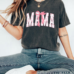 Mother's Day - Coquette Bow Mama T-shirt, Retro Comfort Sweatshirt, Mother's Day Shirt, Cute Women's Tee, Mother's Day Gift, Coquette Mama Outfit