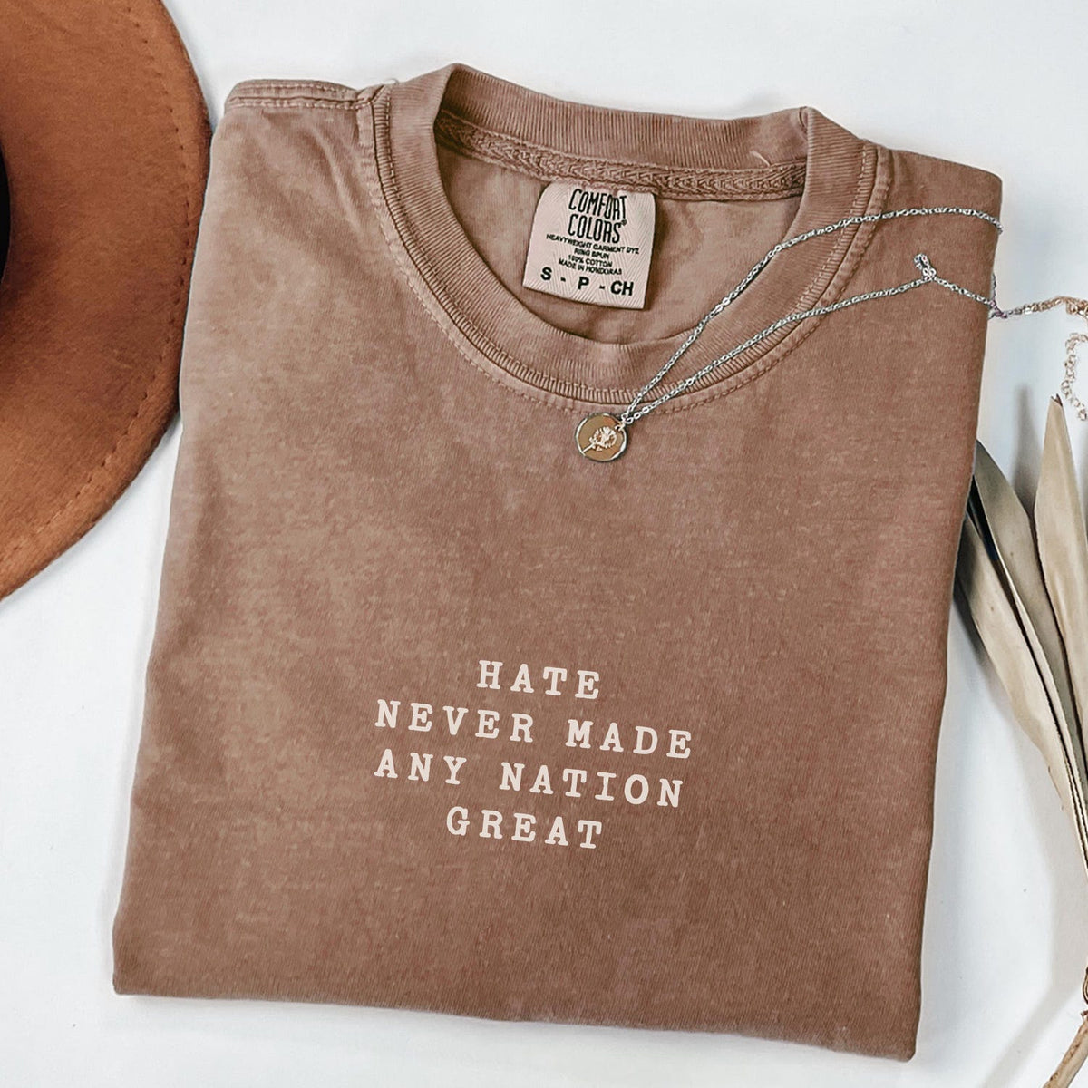 Juneteenth (Black History Month) - Hate Never Made Any Nation Great Unisex Comfort Colors� Quote Shirt, Anti Racism Political Shirt, Black Pride Black History Month BLM Shirt