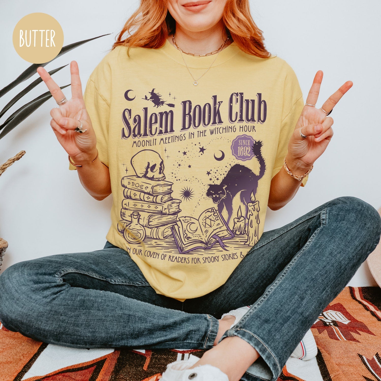 Halloween - Salem Book Club Shirt for Spooky Reader Funny Book Lover Halloween Tee Salem Witches Spooky Season Shirt for Bookworm Halloween Witchy Shirt