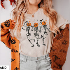 Halloween - Skeleton Halloween Shirt, Pumpkin Halloween Sweatshirt, Pumpkin Shirt, Fall Sweatshirt Spooky Season TShirt, Fall Shirts for Women