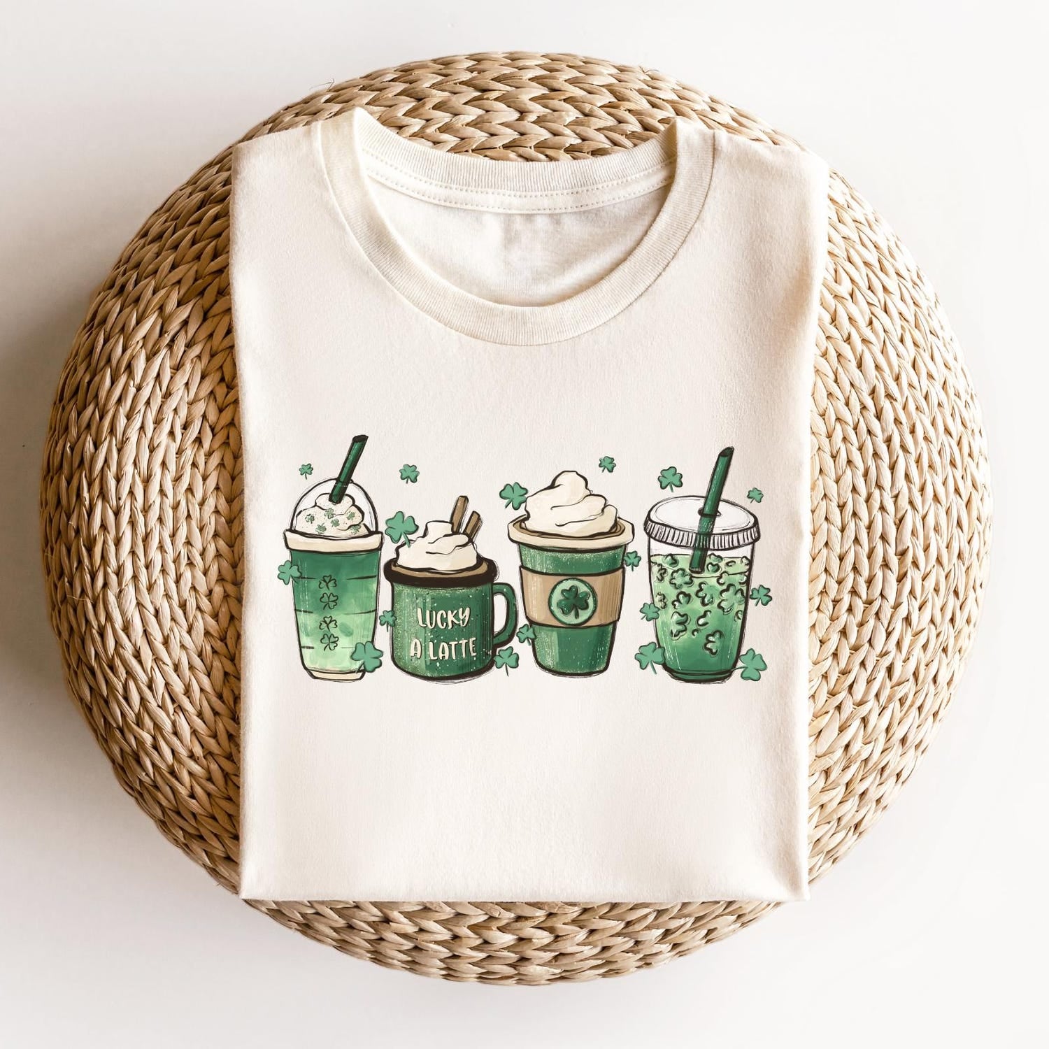 St Patricks Day - St Patricks Day Coffee Latte Shirt, Coffee Lover St Patricks Day Gift, Womens St Patricks Shirt, Lucky Shirt, Shamrock Shirt, Irish Day Gift