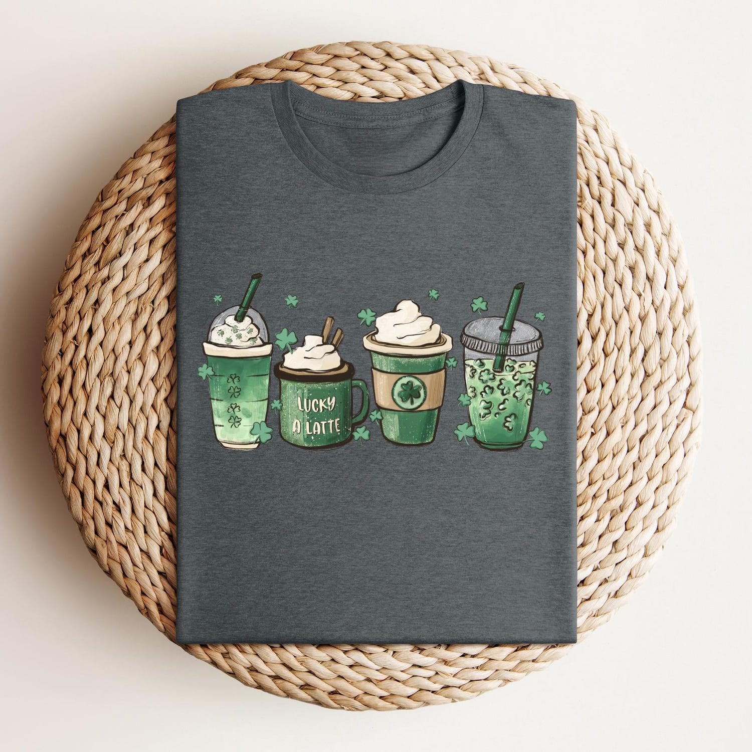 St Patricks Day - St Patricks Day Coffee Latte Shirt, Coffee Lover St Patricks Day Gift, Womens St Patricks Shirt, Lucky Shirt, Shamrock Shirt, Irish Day Gift