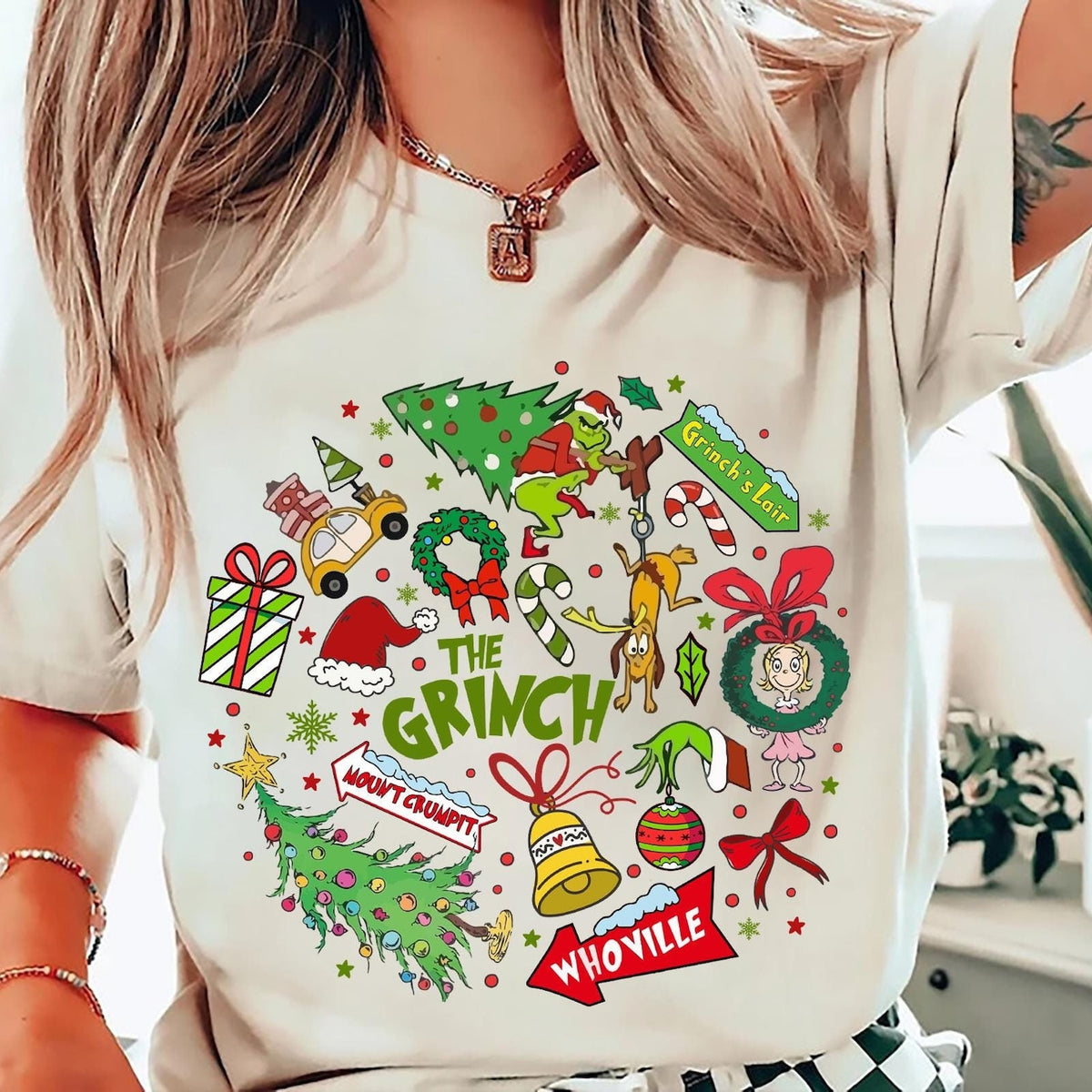 Christmas - Whoville Grinch Christmas Shirt, Festive Grinch and Max Holiday Tee, Cindy Lou Who Grinch Christmas Gift, Mount Crumpit Grinchmas Sweatshirt