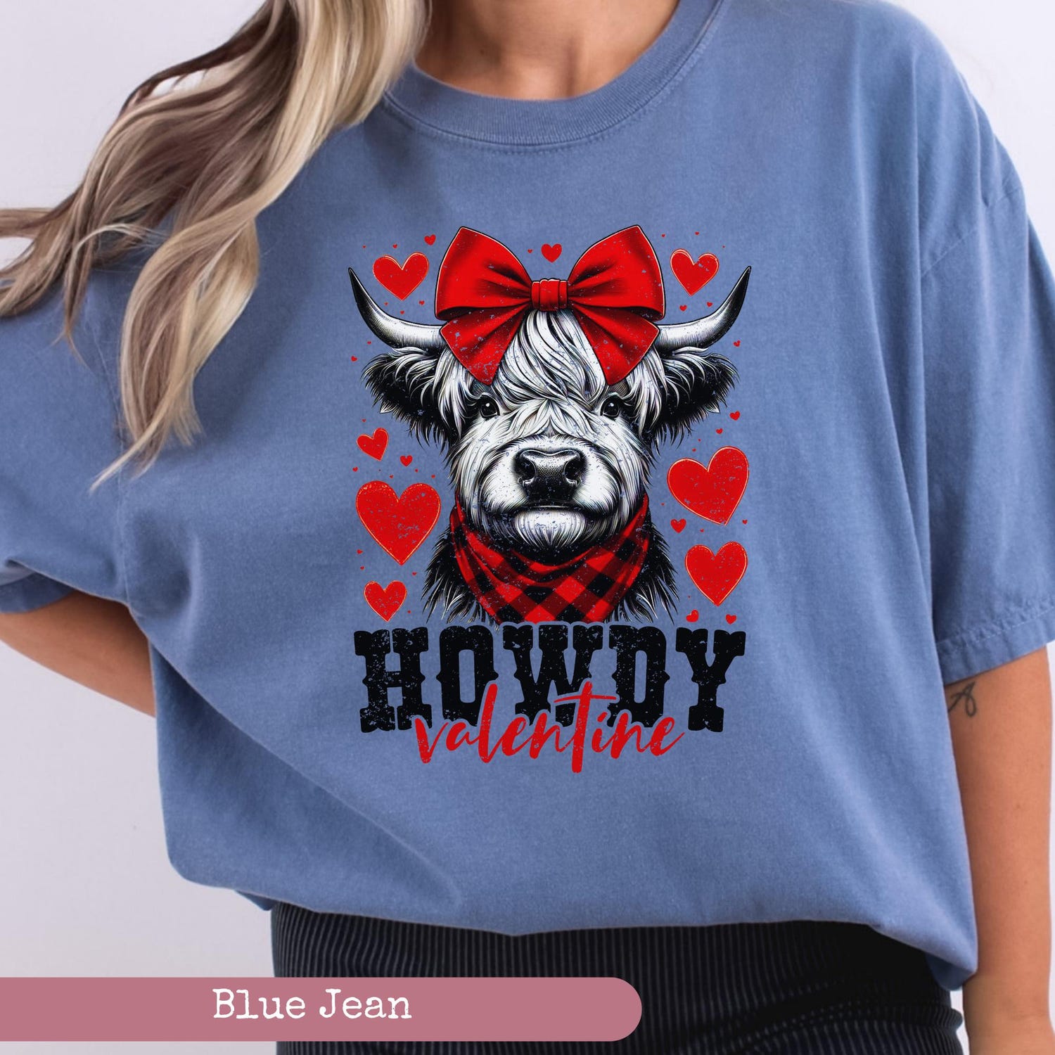 Juneteenth (Black History Month) - Valentines Day - Comfort Colors� Highland Cow Shirt, Valentines Day Shirt, Highland Cow Valentine Shirt, Western Country Shirt, Cow Lover, Valentines Gift