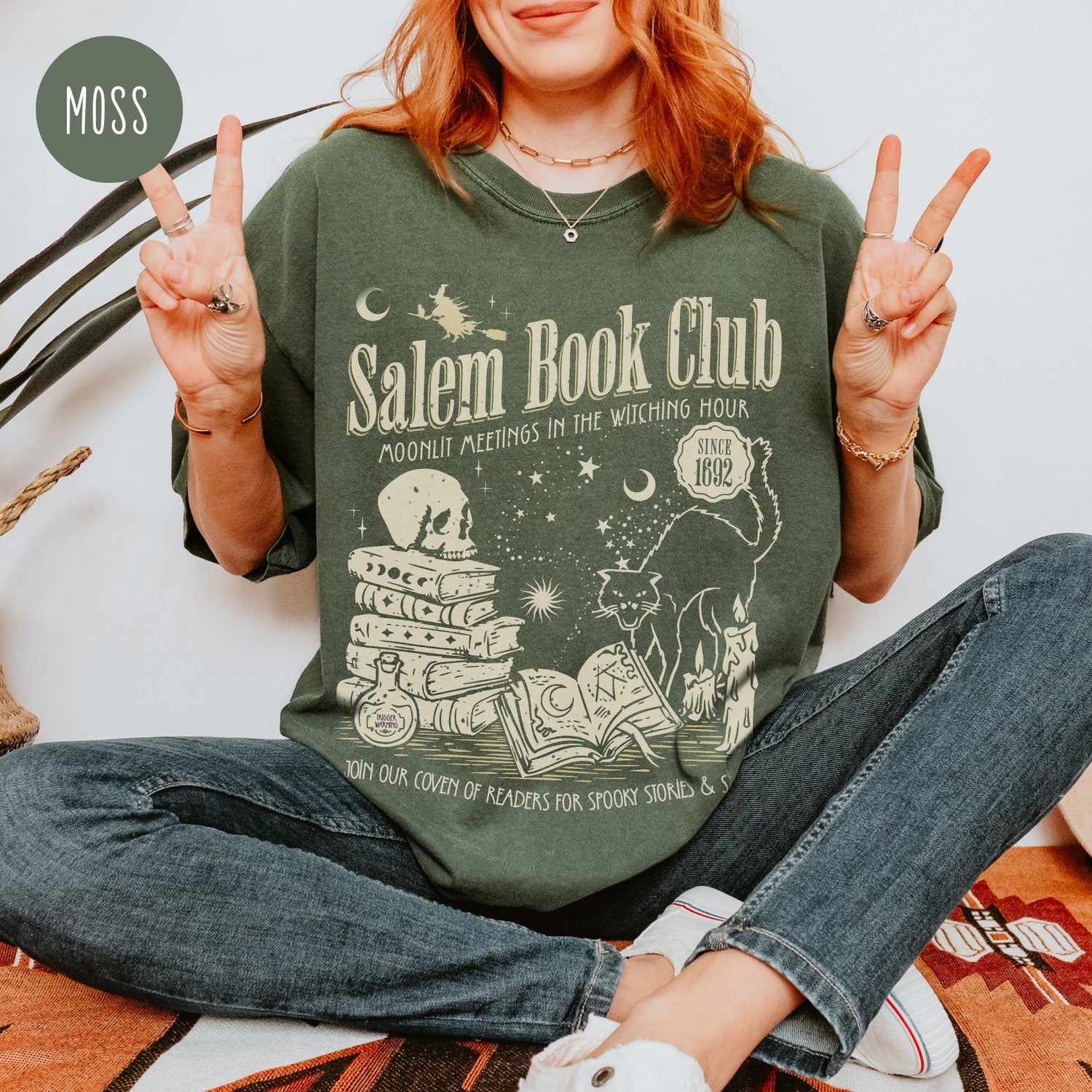 Halloween - Salem Book Club Shirt for Spooky Reader Funny Book Lover Halloween Tee Salem Witches Spooky Season Shirt for Bookworm Halloween Witchy Shirt