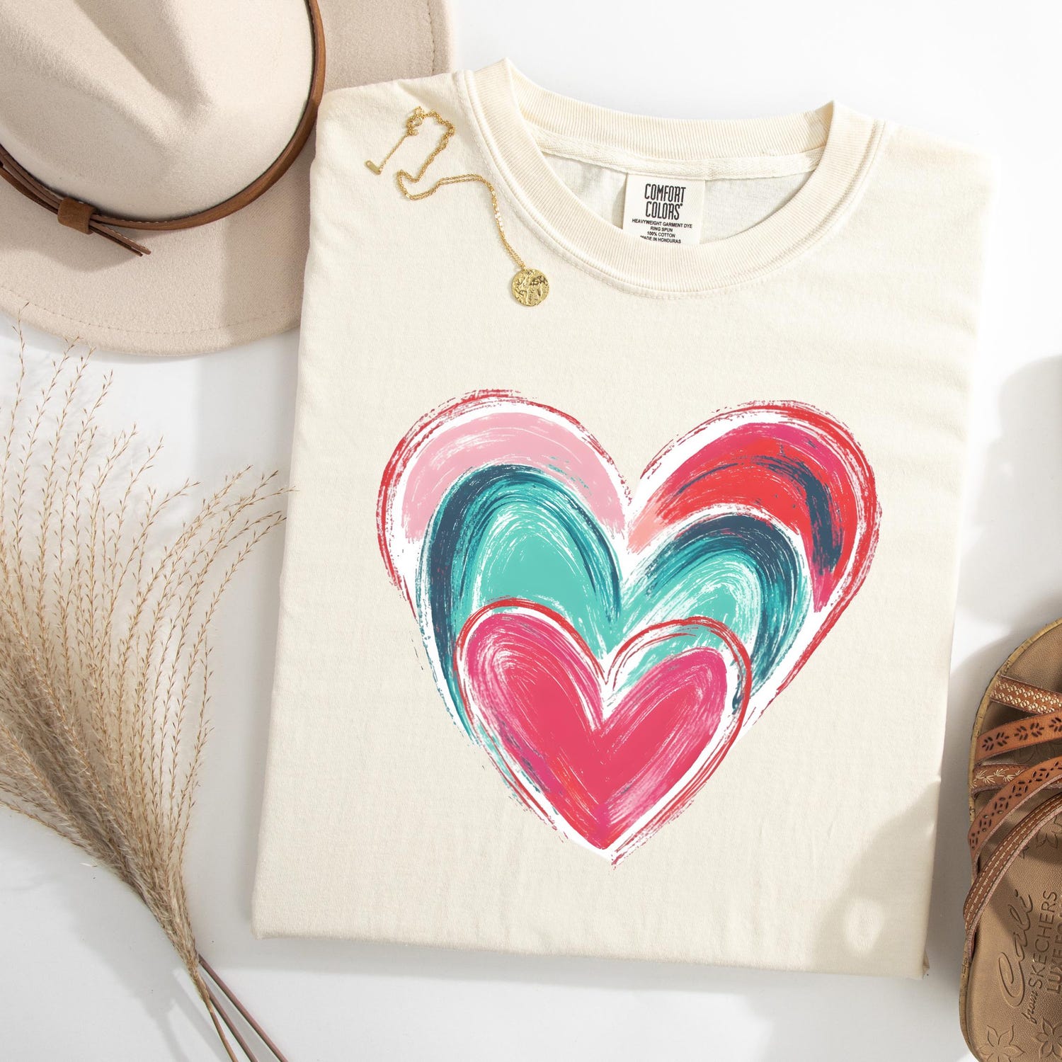 Valentines Day - Comfort Colors�, Brushstroke Heart Shirt, Valentines Day Heart Shirt, Valentine's Day Shirt, Coquette Valentine Shirt, Womens Love Shirt