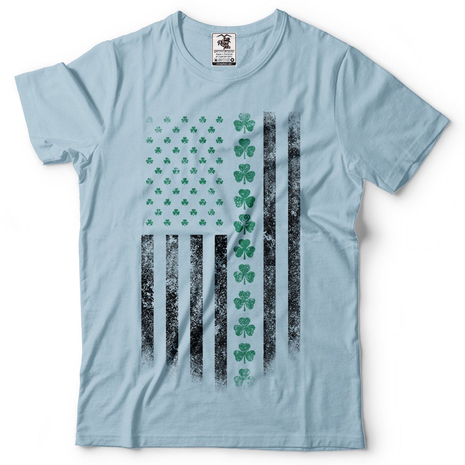 St Patricks Day - St Patricks Day USA Flag Shamrock Clover Tee shirt Saint Patricks day party Shirt Irish American Tee