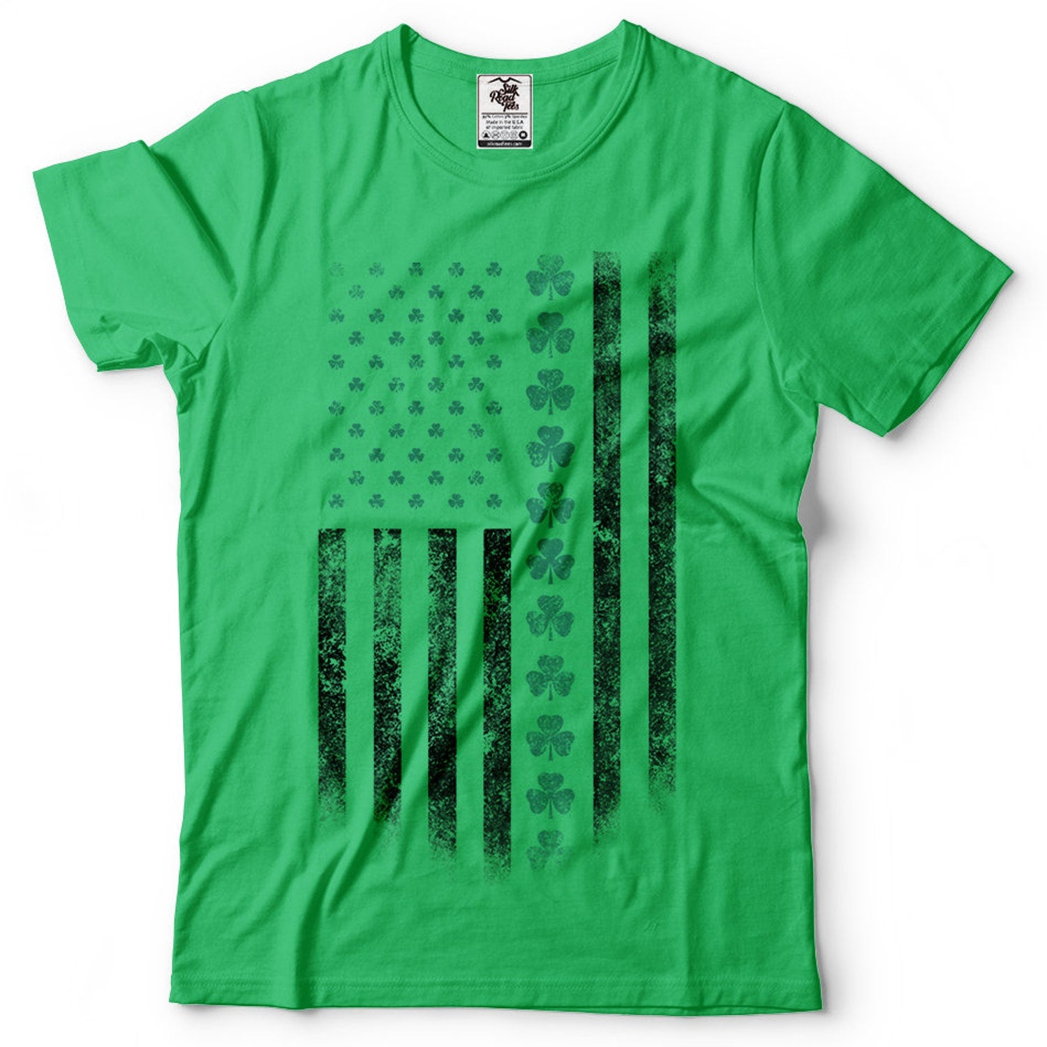 St Patricks Day - St Patricks Day USA Flag Shamrock Clover Tee shirt Saint Patricks day party Shirt Irish American Tee