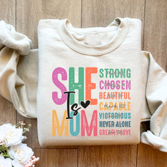 Mother's Day - Retro She is Mom Sweatshirt, Christian Mom Shirt, She is Mom Shirt, Mom Bible Verse Shirt, Cute Mom Shirt, Mother's Day Gift, Religious Gift