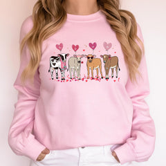 Valentines Day - Cow Lover Valentines Sweatshirt, Cow Lover Gift, Valentines Day Shirt, Cow Sweatshirt, Valentines Day Sweater, Cow Valentine Sweater, XOXO