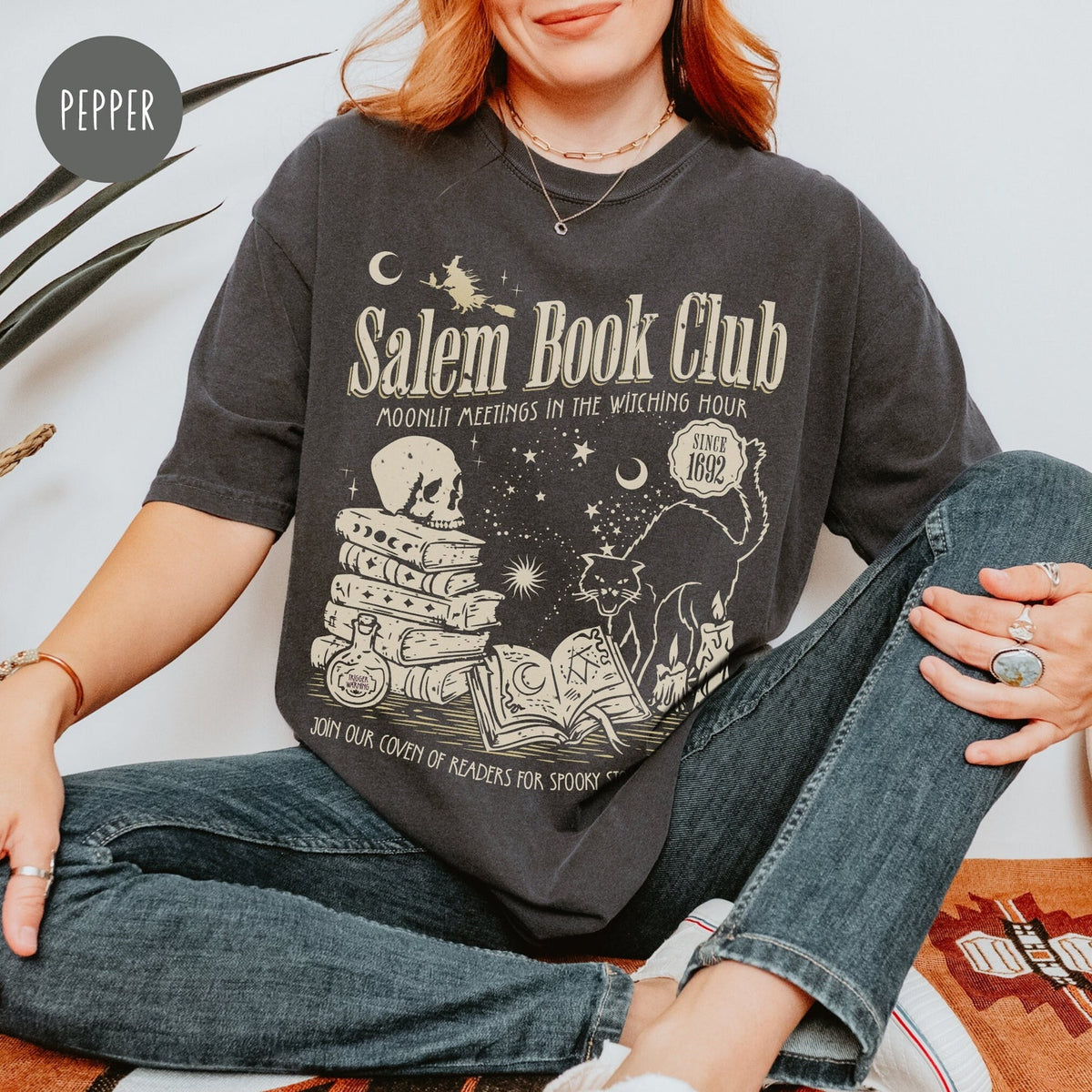 Halloween - Salem Book Club Shirt for Spooky Reader Funny Book Lover Halloween Tee Salem Witches Spooky Season Shirt for Bookworm Halloween Witchy Shirt