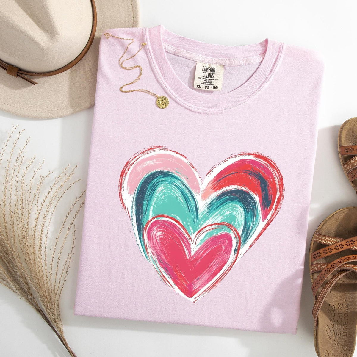 Valentines Day - Comfort Colors�, Brushstroke Heart Shirt, Valentines Day Heart Shirt, Valentine's Day Shirt, Coquette Valentine Shirt, Womens Love Shirt