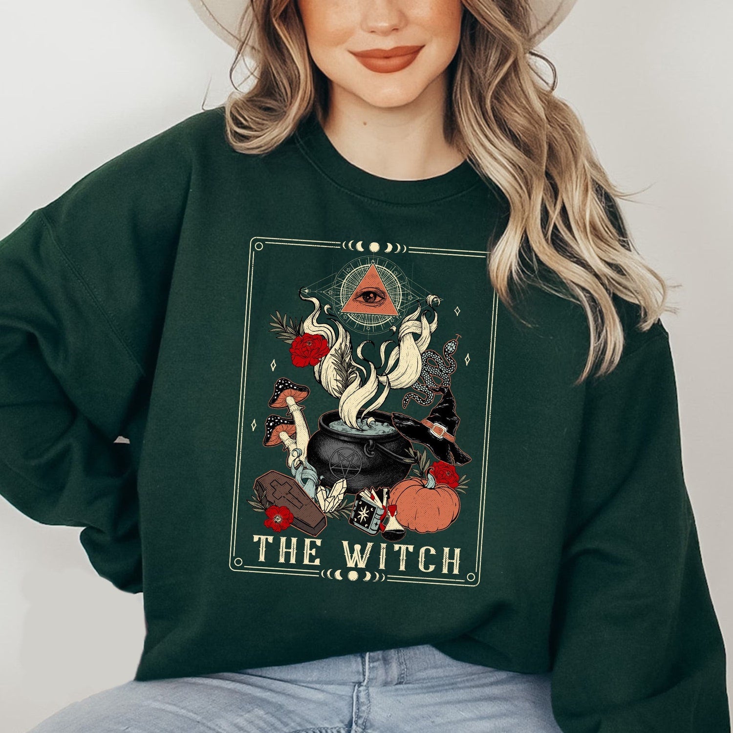 Halloween - The Witch Tarot Card Shirt, Witch Halloween Shirt, Magical Wiccan Pagan Clothes