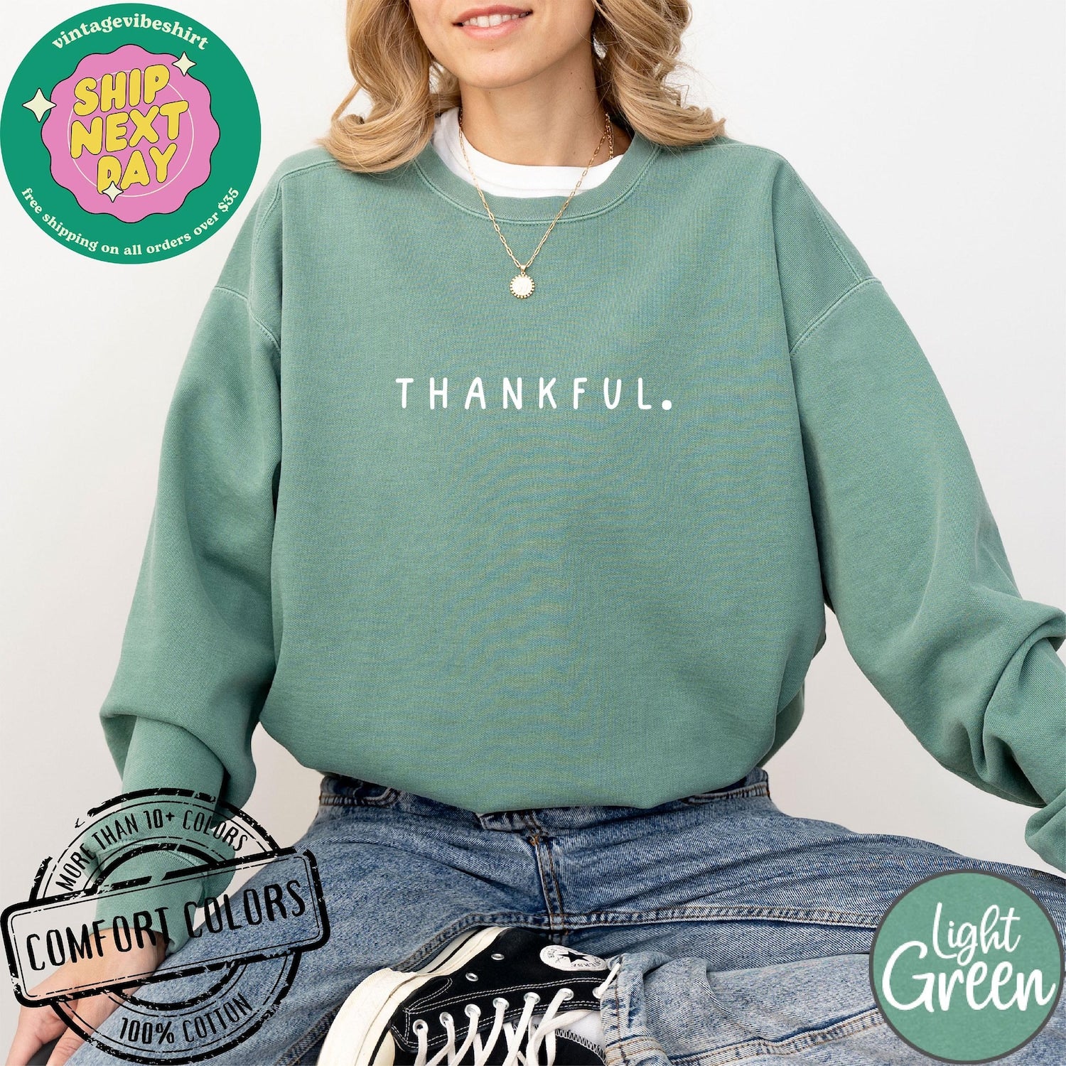 Thanksgiving - Thankful Shirt Comfort Colors�, Thanksgiving Sweatshirt, Cute Fall Crewneck, Fall Shirt, Religious Gift Idea, Retro Fall Season, Autumn Tees