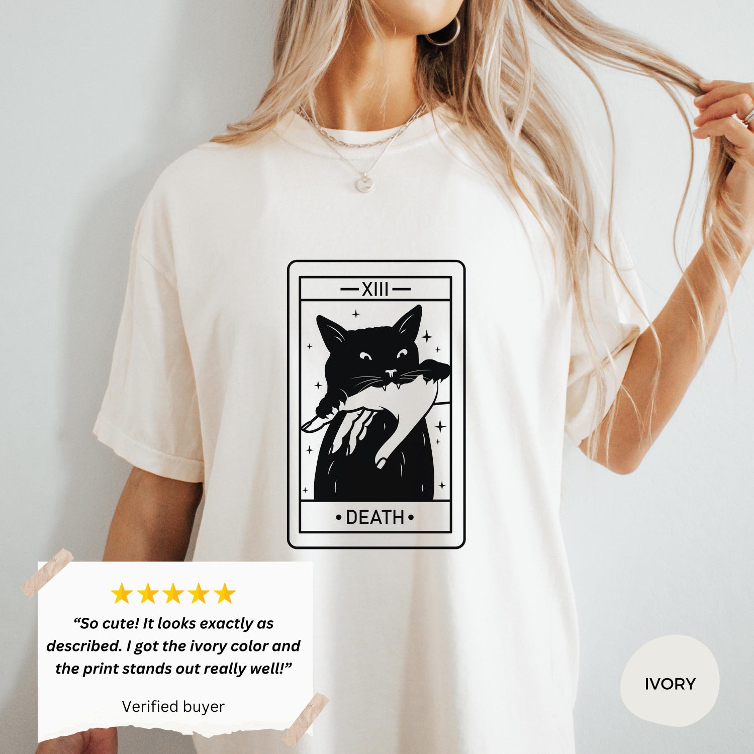 Halloween - Tarot Death Shirt, Witchy Cat Shirt, Funny Tarot Card Tshirt, Black Cat Mom Tee, Cat Lovers Gifts, Comfort Colors Tee, Crazy Cat Lady Tshirt