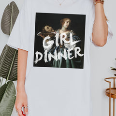 Halloween - Girl Dinner Altered Art Series * Judith beheading holofernes Comfort Colors Feminist Funny Tee Burn the Patriarchy Girls will be Girls shirt