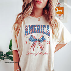 4th of July - Womens July 4 Shirt, America Shirt, Land of the Free, Patriotic Shirt, Memorial Day, Comfort Colors� 4th of July, USA Tshirt, Graphic Tees