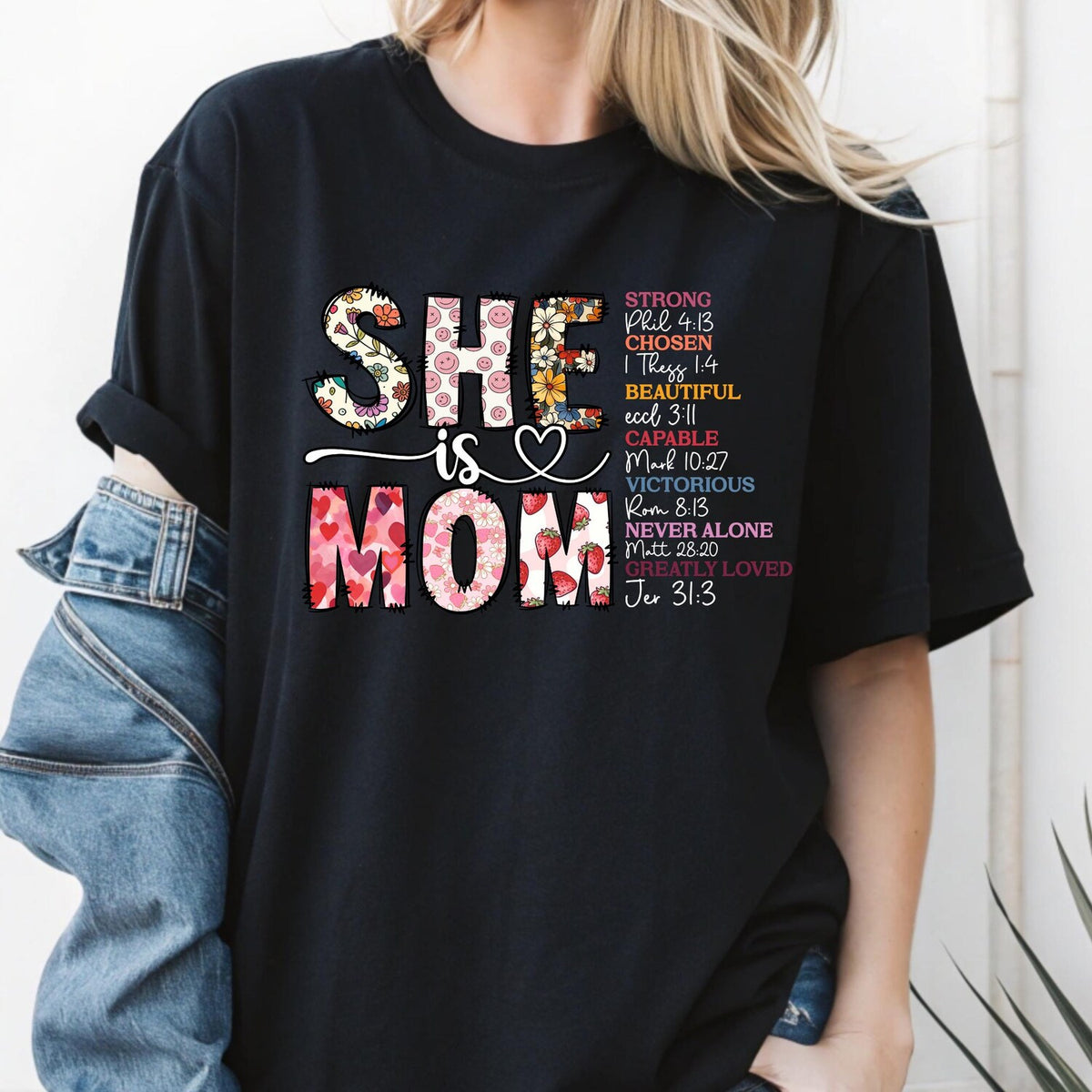 Mother's Day - She Is Mom Shirt, Christian Mom Shirt, Christian Mom Gift, Blessed Mom Shirt, Religious Gift For Mom, Mothers Day Shirt, Gift Shirt for Mom