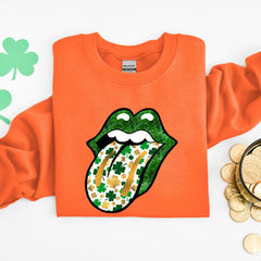 St Patricks Day - Shamrock Lips Shirt, St. Patrick's Day Shirt, Cute St Patricks Day Tee, Lips Tongue Shirt, Dripping Lips Tshirt, Cute Patrick Day Gift