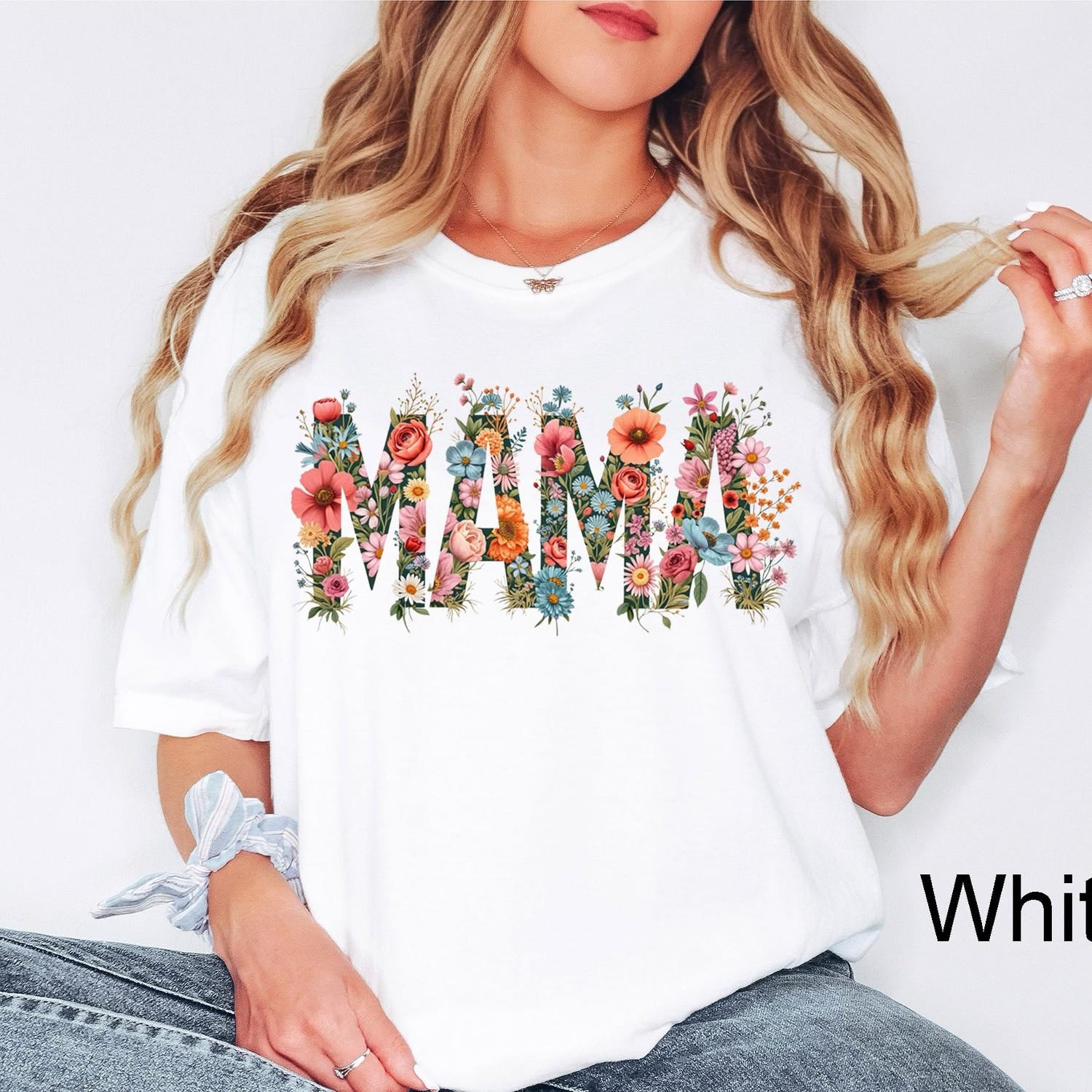 Mother's Day - Floral Mama Shirt, Mama Sweatshirt, Retro Mom Tshirt, Mother's Day Gift, Flower Shirts for Women, Floral New Mom Gift, Gift For Mama,Mom Tee