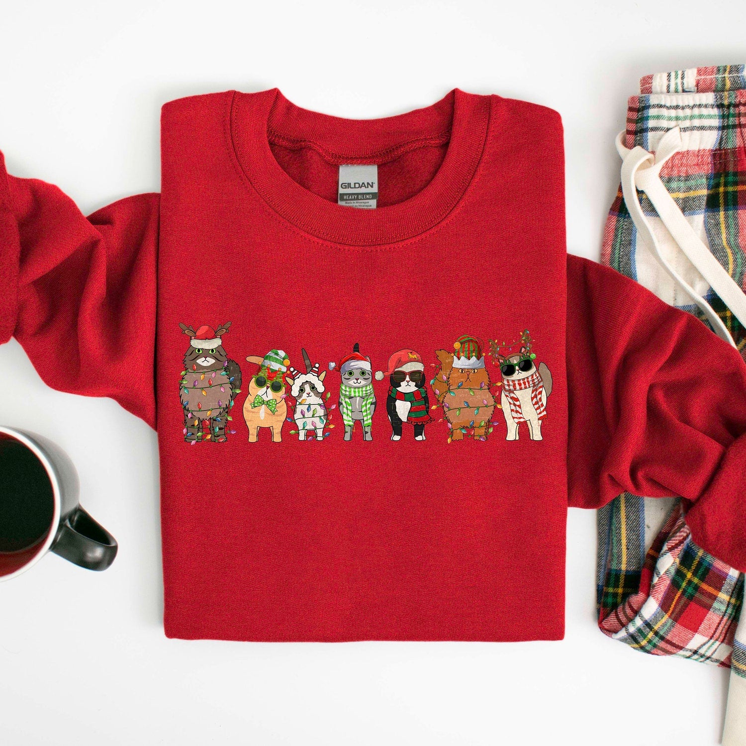 Christmas - Meowy Christmas Sweatshirt,Happy Cat Year Shirt,Funny Christmas Cat Shirt,Cat Christmas Sweatshirt,Cats Sweatshirt,Cat Lover Christmas Shirt