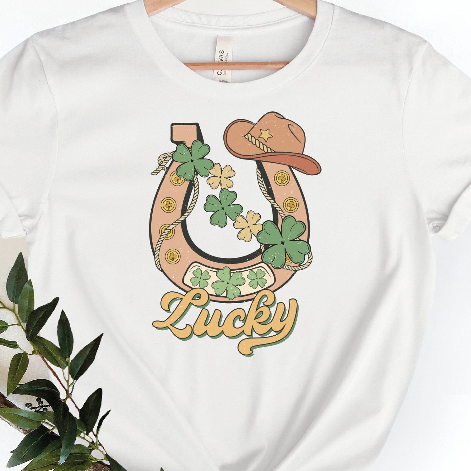 St Patricks Day - Lucky Horseshoe Cowboy St Patricks Day Shirt Unisex Adult Comfort Colors Shirts