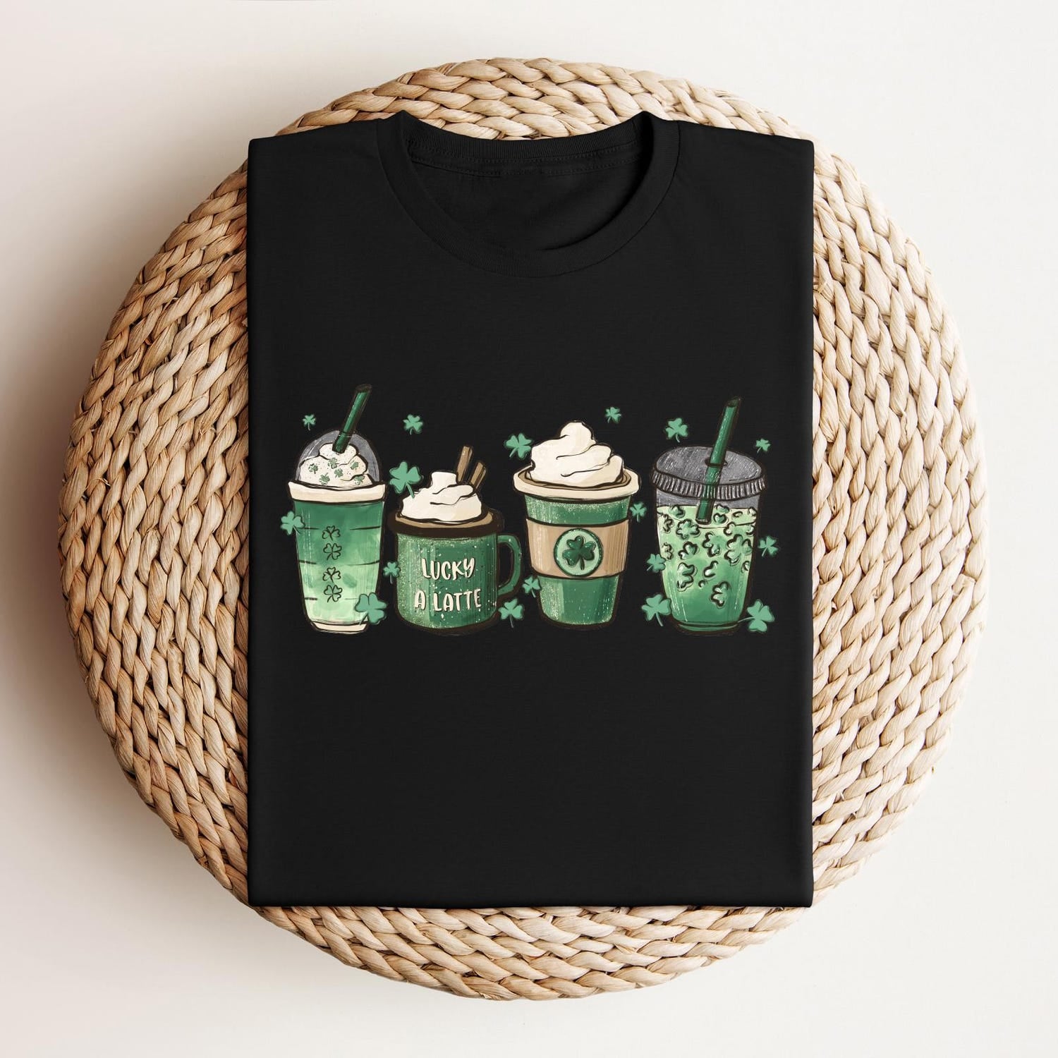 St Patricks Day - St Patricks Day Coffee Latte Shirt, Coffee Lover St Patricks Day Gift, Womens St Patricks Shirt, Lucky Shirt, Shamrock Shirt, Irish Day Gift