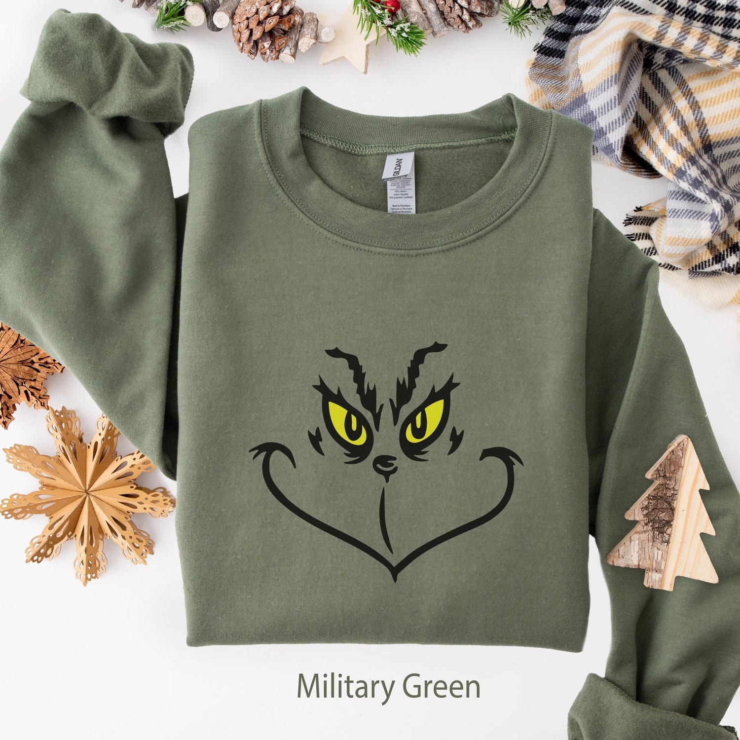 Christmas - Christmas Sweatshirt, Grinch Face Shirt, Christmas Movie Shirt, Xmas Grinch Shirt, Grinchy Green Theme Ugly Sweatshirt, Grinch Long Sleeve