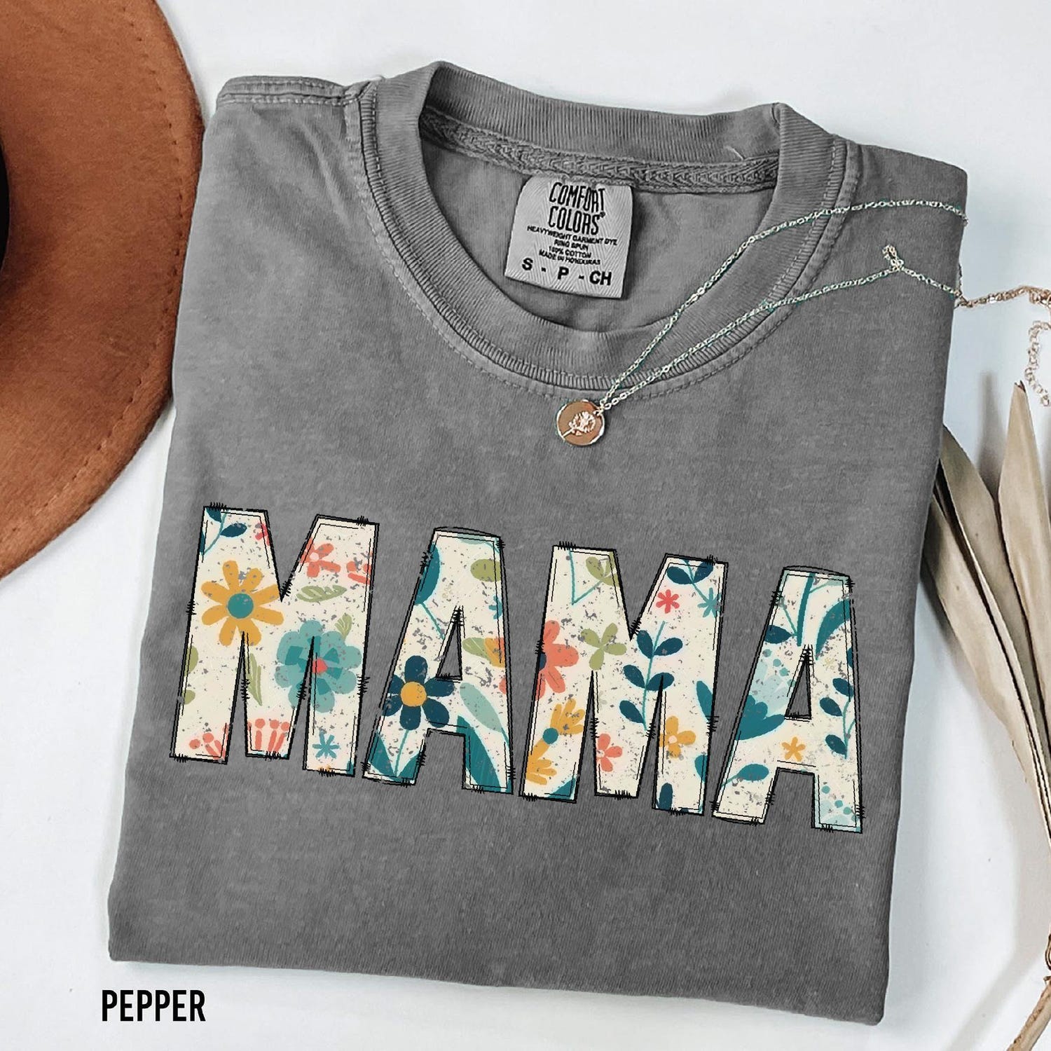 Mother's Day - Comfort Colors Retro Floral Mama Shirt, Mama T-Shirt, Mother's Day Shirt, Best Mom Shirt, Mom Life Shirt, Gift For Mothers Day, Mama Shirt