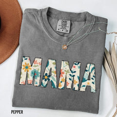 Mother's Day - Comfort Colors Retro Floral Mama Shirt, Mama T-Shirt, Mother's Day Shirt, Best Mom Shirt, Mom Life Shirt, Gift For Mothers Day, Mama Shirt