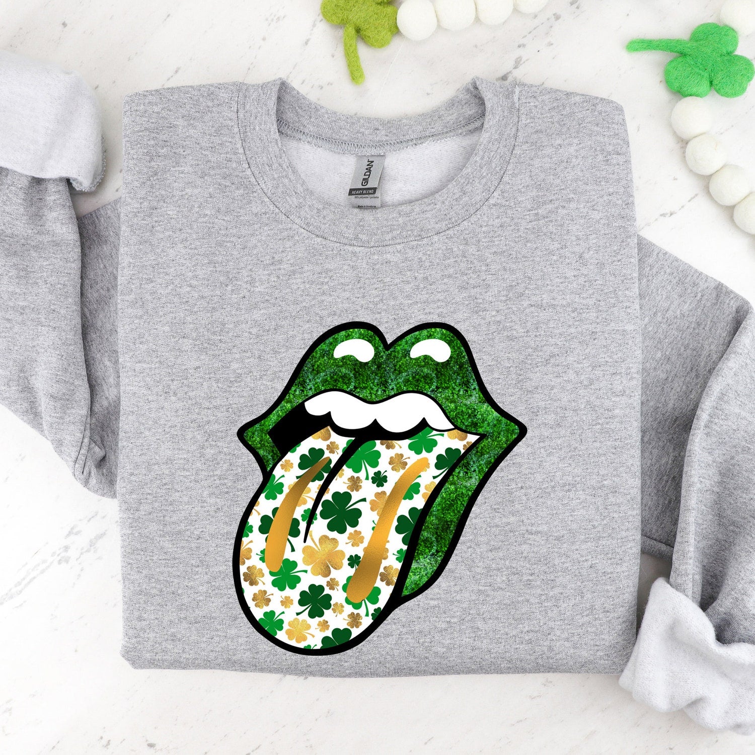 St Patricks Day - Shamrock Lips Shirt, St. Patrick's Day Shirt, Cute St Patricks Day Tee, Lips Tongue Shirt, Dripping Lips Tshirt, Cute Patrick Day Gift