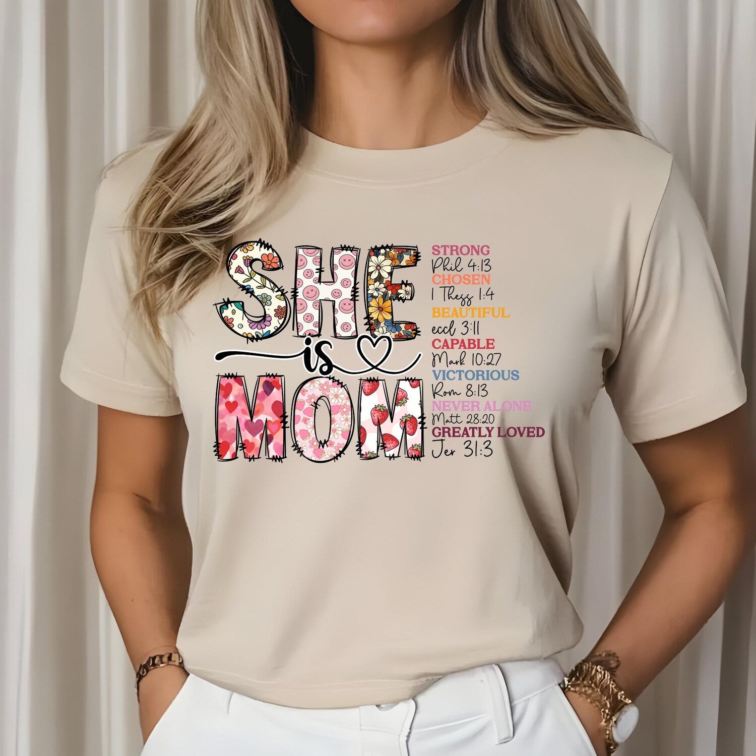 Mother's Day - She Is Mom Shirt, Christian Mom Shirt, Christian Mom Gift, Blessed Mom Shirt, Religious Gift For Mom, Mothers Day Shirt, Gift Shirt for Mom