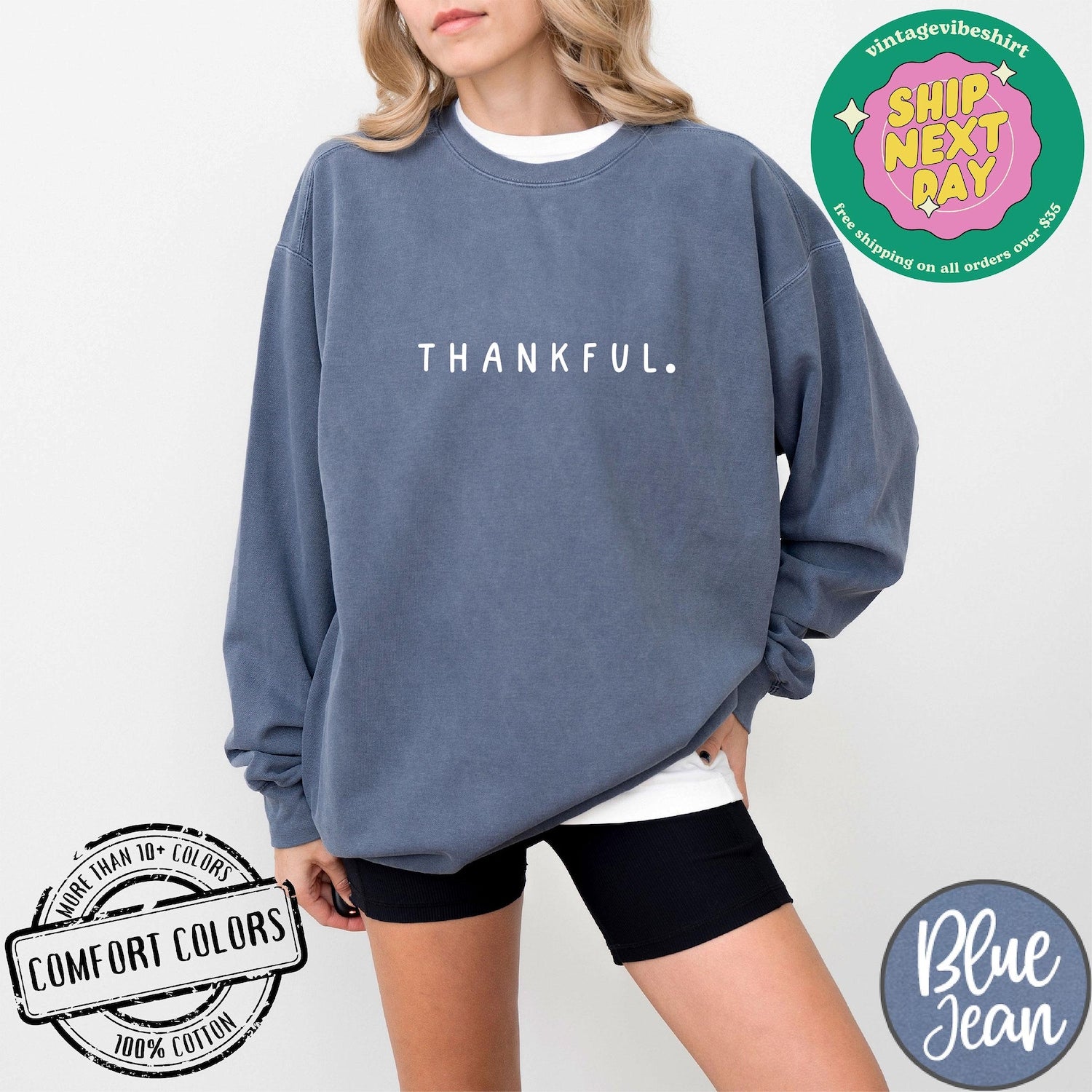 Thanksgiving - Thankful Shirt Comfort Colors�, Thanksgiving Sweatshirt, Cute Fall Crewneck, Fall Shirt, Religious Gift Idea, Retro Fall Season, Autumn Tees