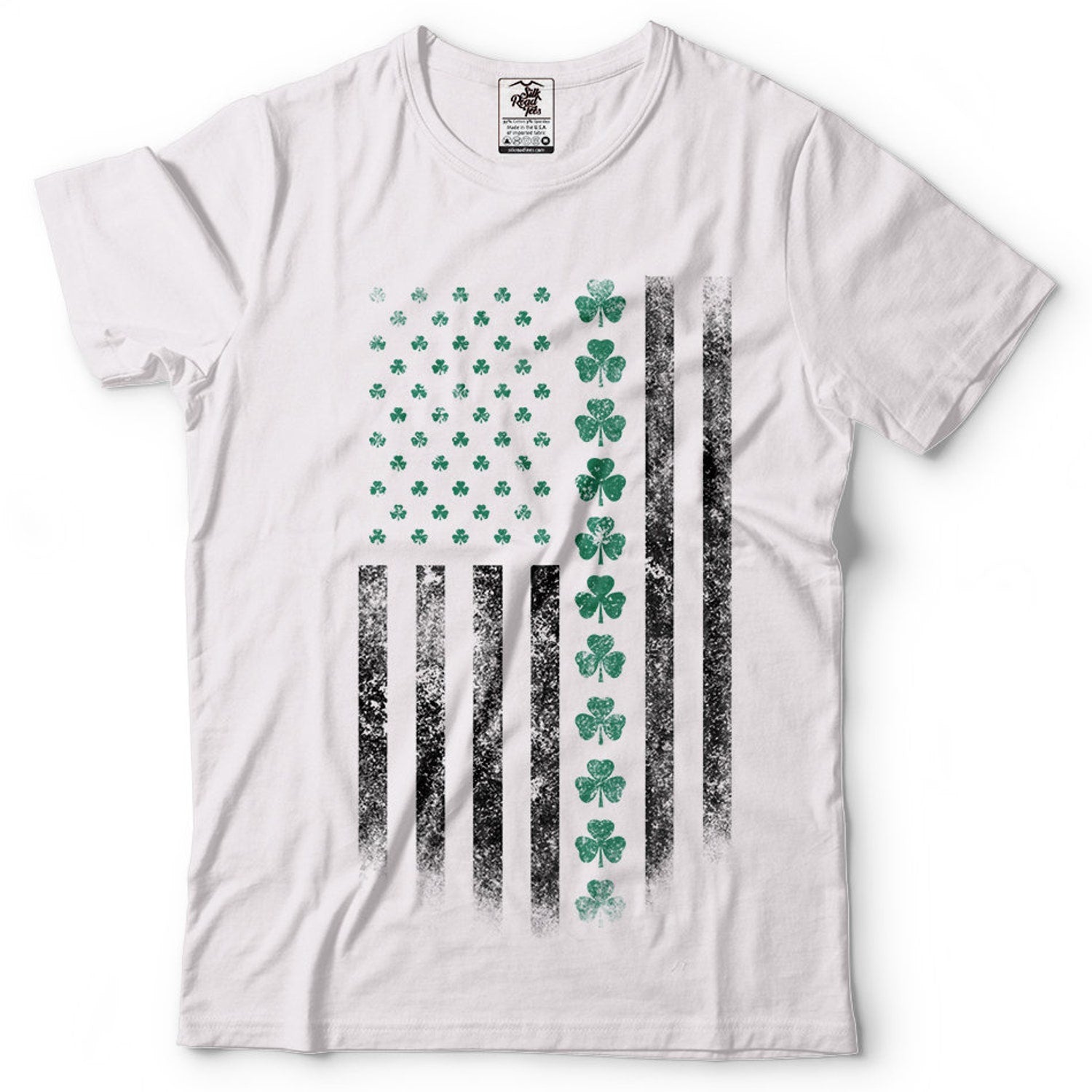 St Patricks Day - St Patricks Day USA Flag Shamrock Clover Tee shirt Saint Patricks day party Shirt Irish American Tee