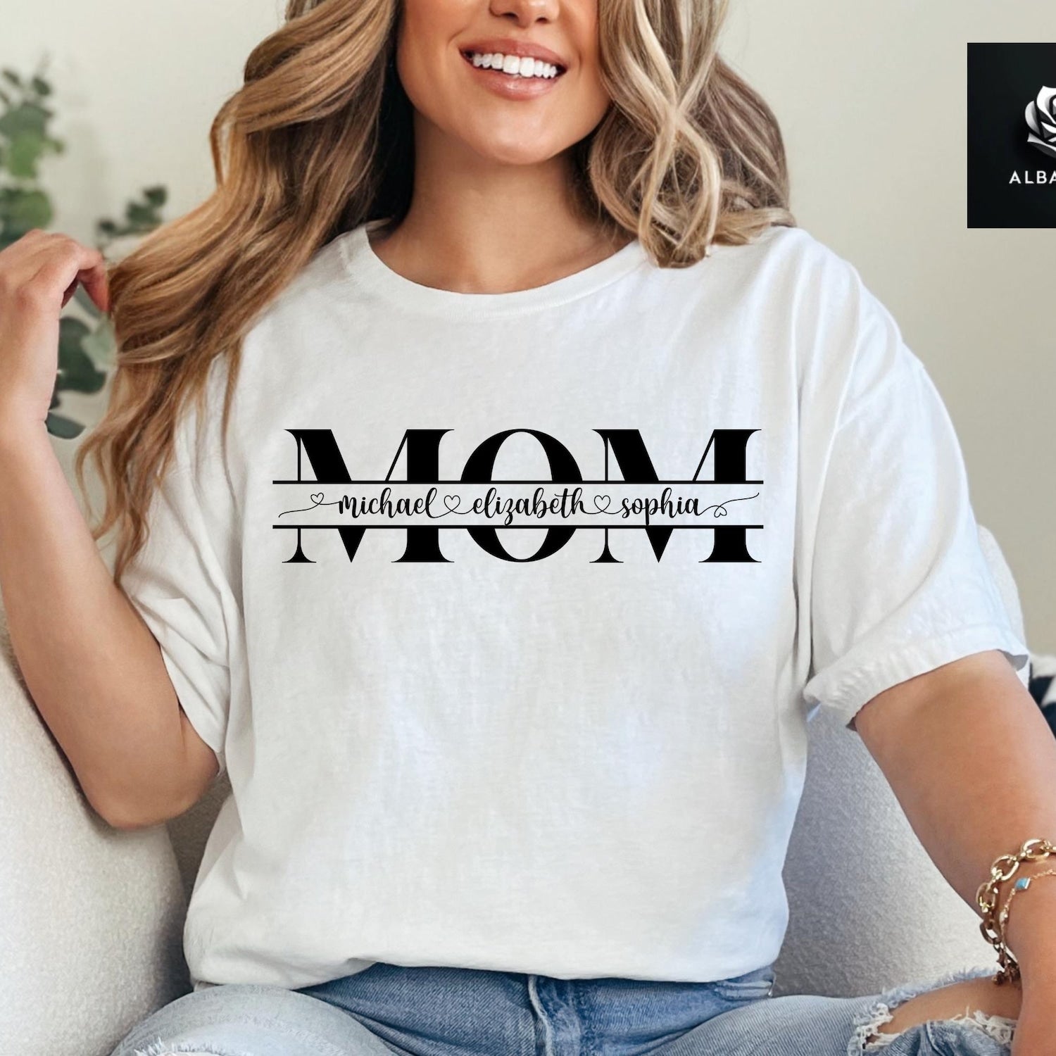 Mother's Day - Custom Mom Shirt with Kid Name, Personalized Mom Shirt, Mum Day Apparel, Custom Gift for Mother, Mother's Day Gift, Mother's Day Tee