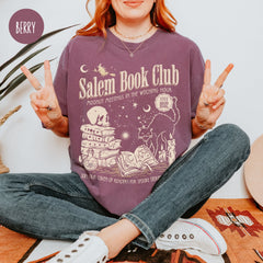 Halloween - Salem Book Club Shirt for Spooky Reader Funny Book Lover Halloween Tee Salem Witches Spooky Season Shirt for Bookworm Halloween Witchy Shirt