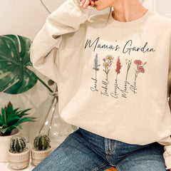 Mother's Day - Mama's Garden Shirt, Mother Day Gift, Birth Month Flower Shirt, Mom's Flowers Garden Sweater, Custom Mom Shirt, Custom Flower Shirt