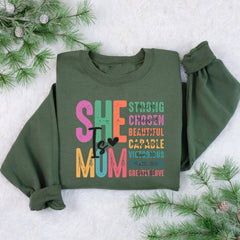 Mother's Day - Retro She is Mom Sweatshirt, Christian Mom Shirt, She is Mom Shirt, Mom Bible Verse Shirt, Cute Mom Shirt, Mother's Day Gift, Religious Gift