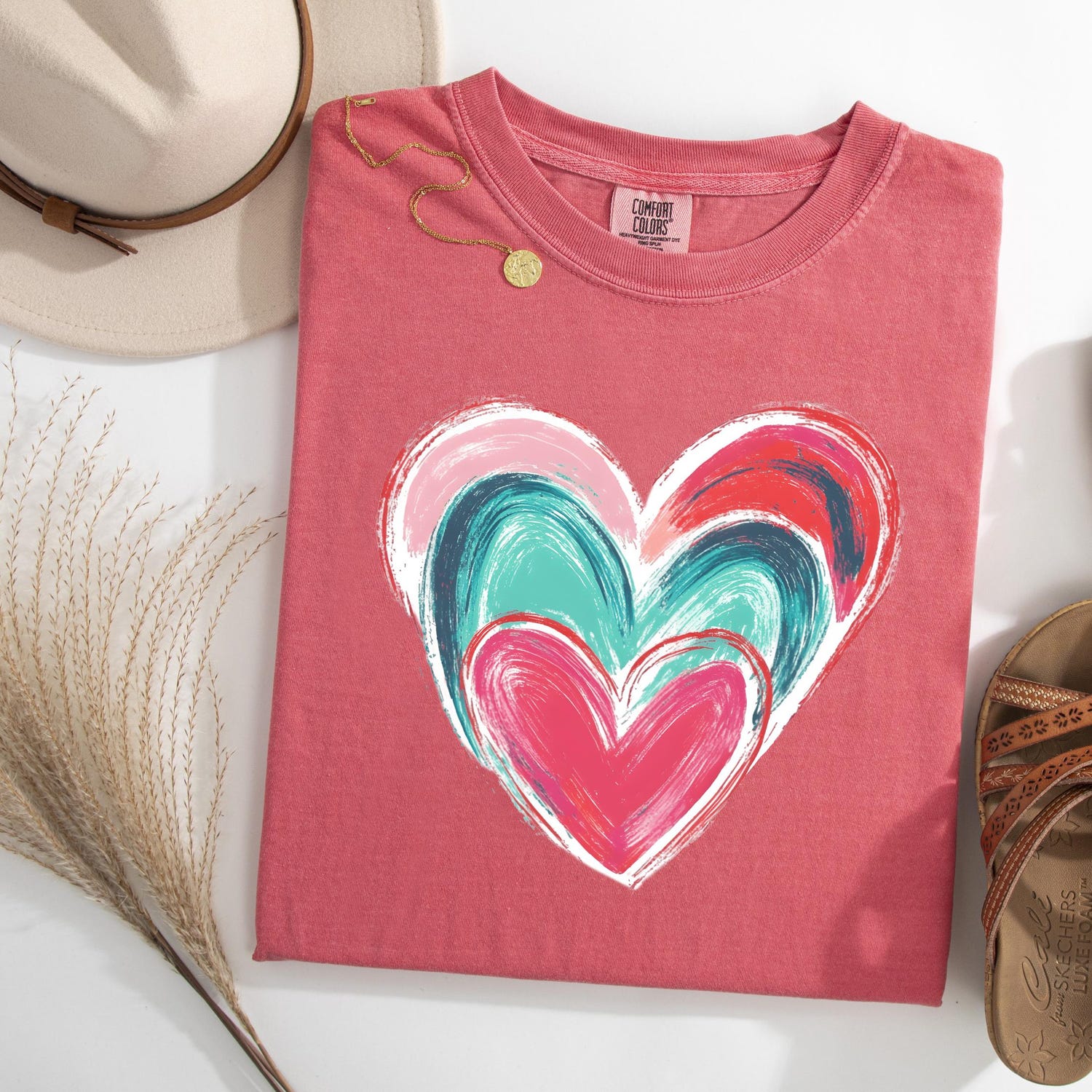 Valentines Day - Comfort Colors�, Brushstroke Heart Shirt, Valentines Day Heart Shirt, Valentine's Day Shirt, Coquette Valentine Shirt, Womens Love Shirt