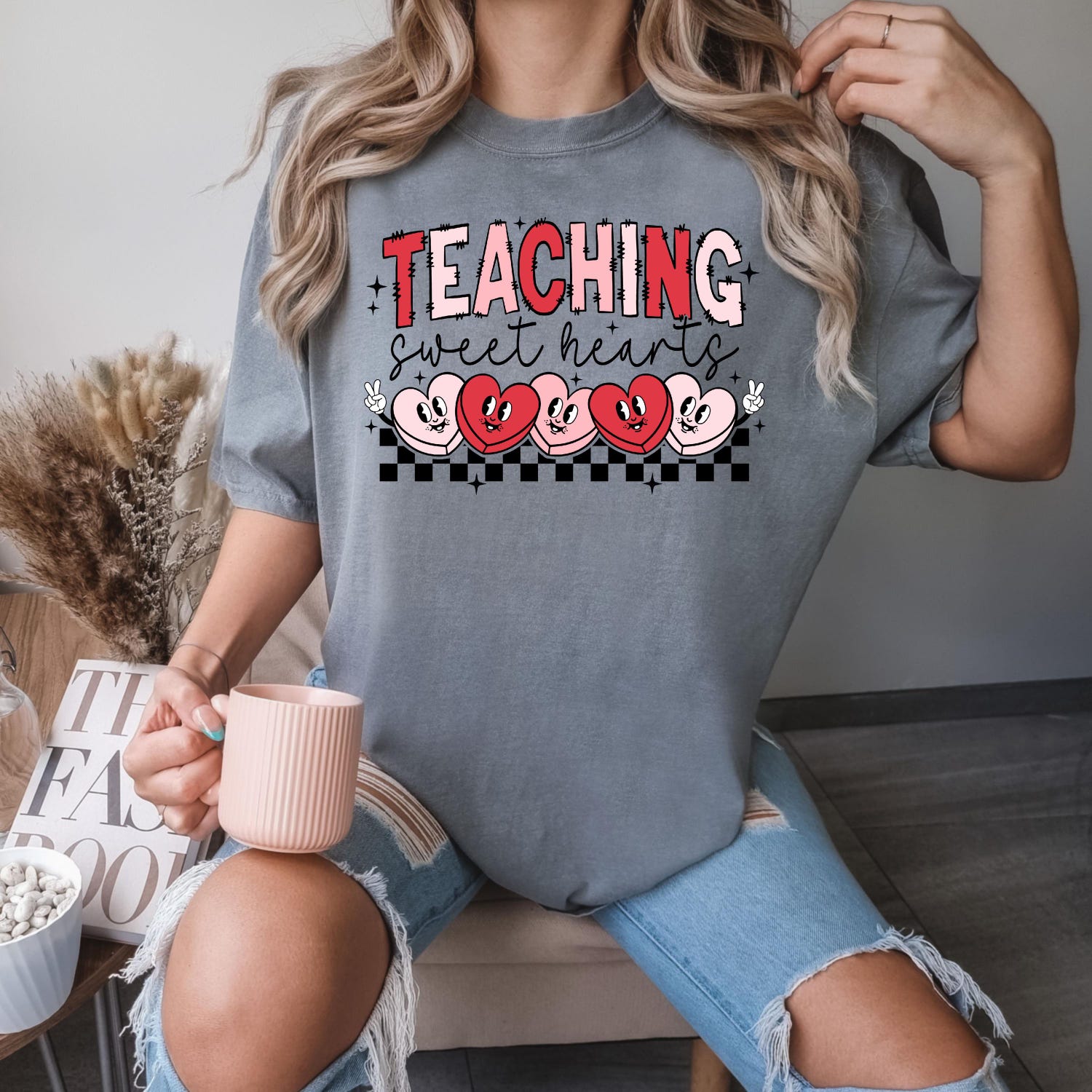 Valentines Day - Comfort Colors� Valentines Day Teacher Shirt, Checkered Teaching Shirt, Teaching Sweethearts Shirt, Teacher Valentines Day Gift