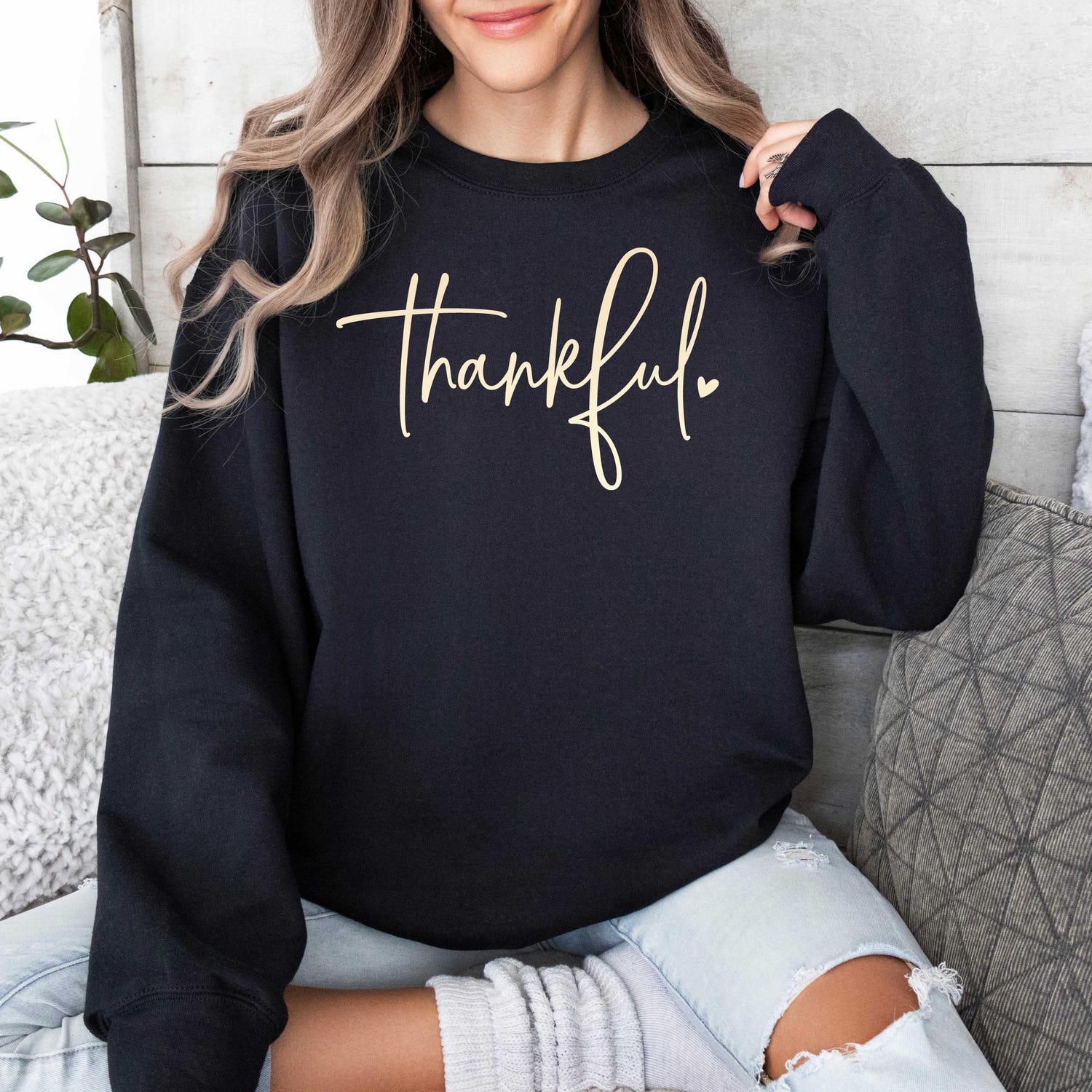 Thanksgiving - Thankful Sweatshirt, Thankful Lover Sweater, Hello Thanksgiving Sweatshirt, Women Thankful Sweatshirt, Women Gift For Thanksgiving