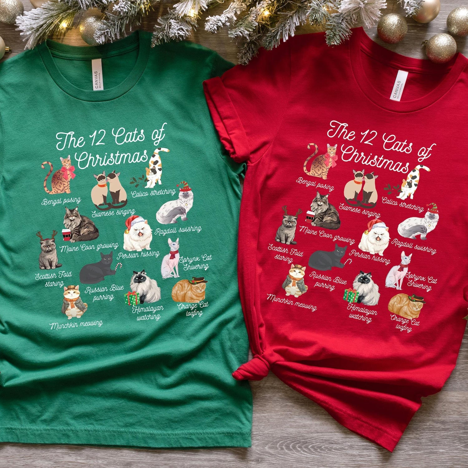 Christmas - The 12 Cats of Christmas Sweatshirt,Cute Christmas Cats Shirt, Christmas Cat Mom Shirt, Xmas Cats,Cat Lover Christmas Sweater,Cat Owner Gift