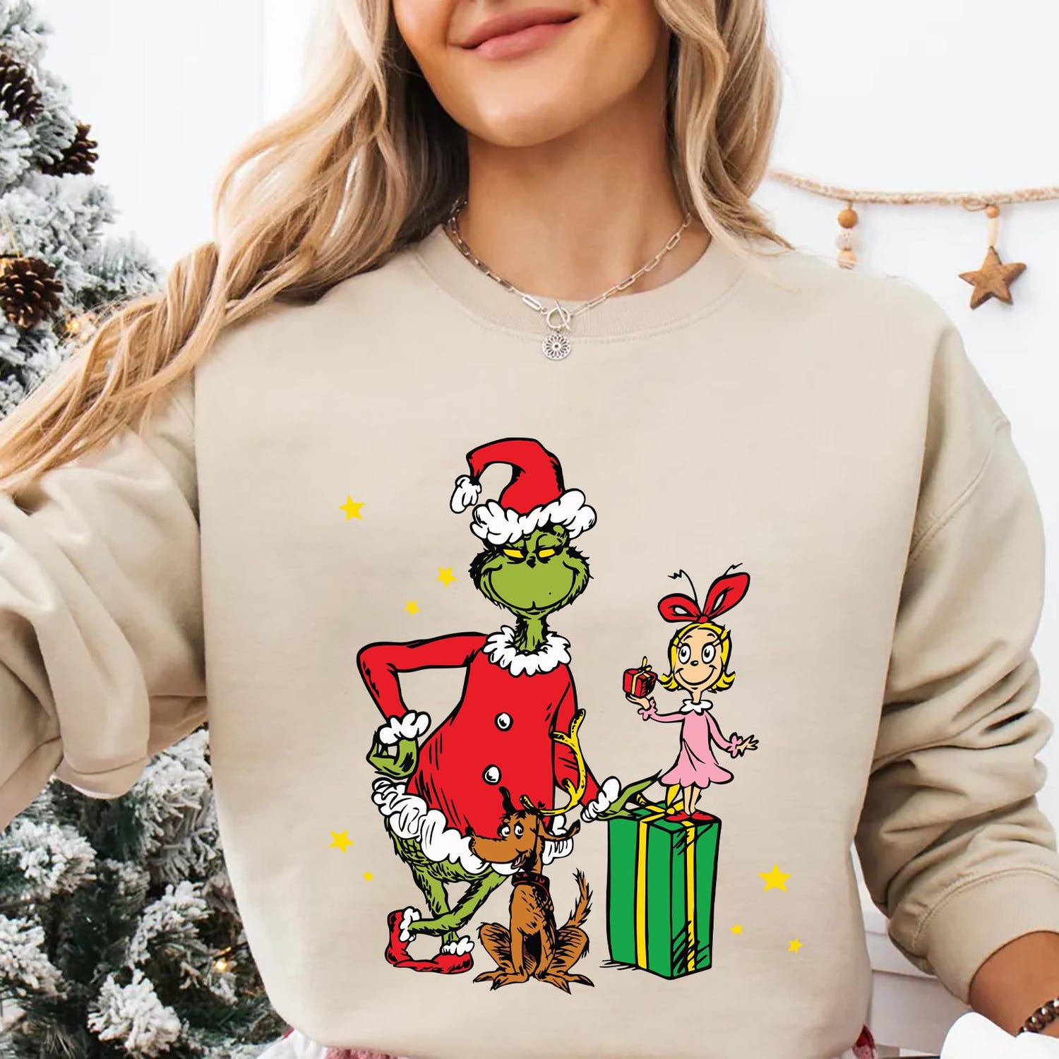 Christmas - Grinch and Cindy Lou Who Grinchmas T-shirt Christmas Grinch Holiday Sweatshirt with Max the Dog Christmas Grinch Shirt Gift for Grinch Fans