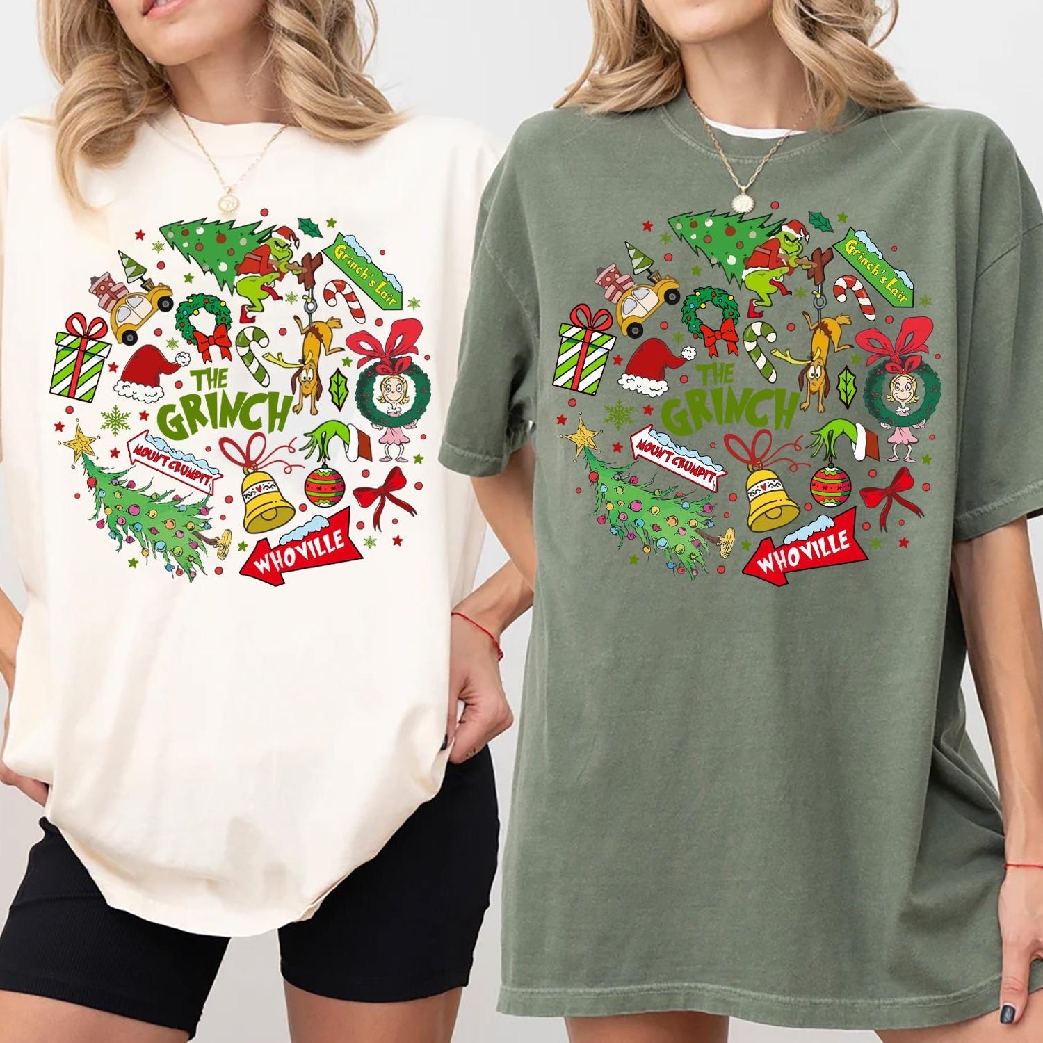 Christmas - Whoville Grinch Christmas Shirt, Festive Grinch and Max Holiday Tee, Cindy Lou Who Grinch Christmas Gift, Mount Crumpit Grinchmas Sweatshirt