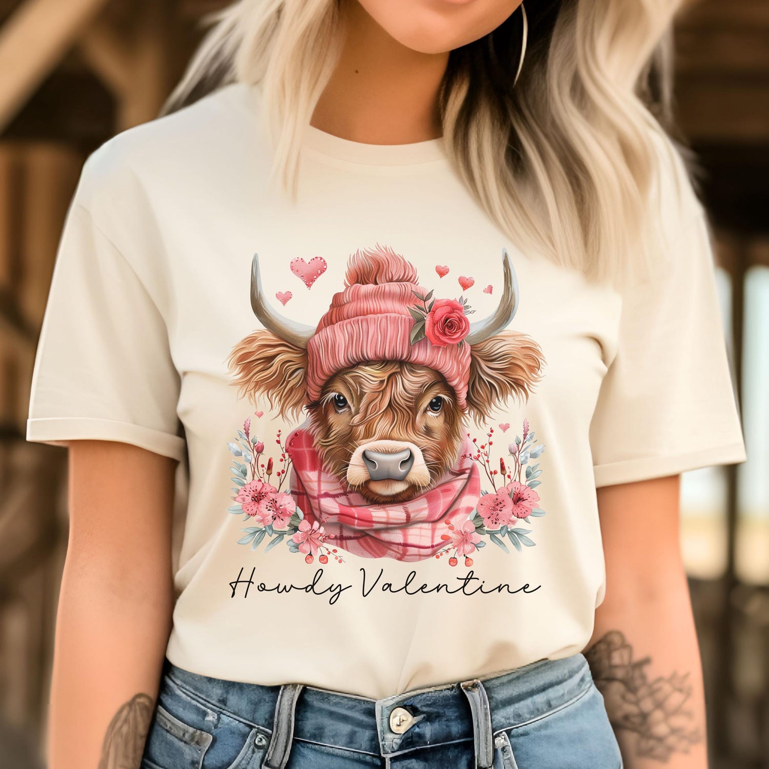 Valentines Day - Highland Cow Valentine's Day t-shirt, Howdy Valentine shirt, Coos Cow tee, Funny Western Valentine Tshirt, Valentine's Gift for Cowgirl,