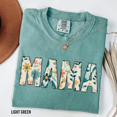 Mother's Day - Comfort Colors Retro Floral Mama Shirt, Mama T-Shirt, Mother's Day Shirt, Best Mom Shirt, Mom Life Shirt, Gift For Mothers Day, Mama Shirt