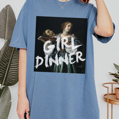 Halloween - Girl Dinner Altered Art Series * Judith beheading holofernes Comfort Colors Feminist Funny Tee Burn the Patriarchy Girls will be Girls shirt